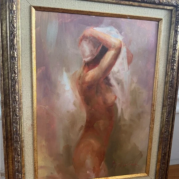 Elegant Nude Art with Gold Frame